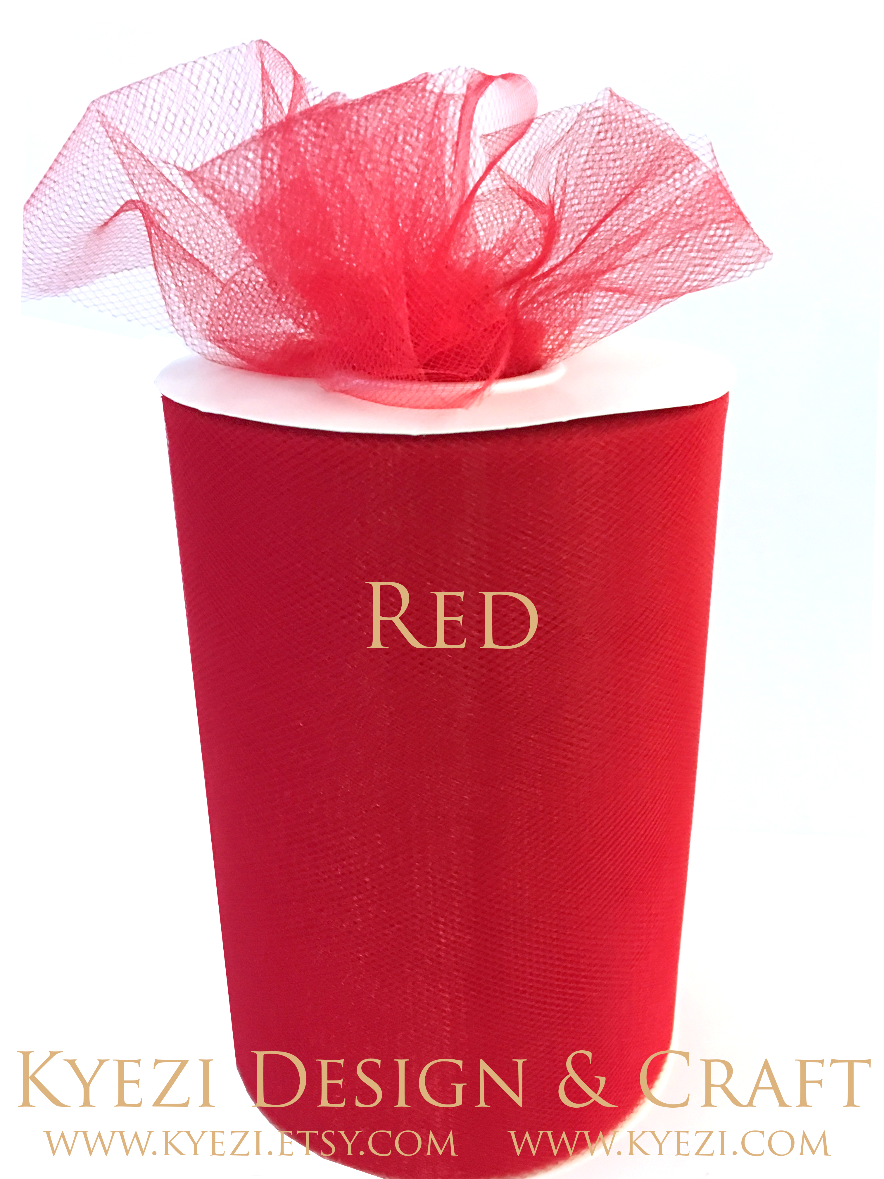 Red Tulle Roll Spool 6 x 100yd, 300 Feet