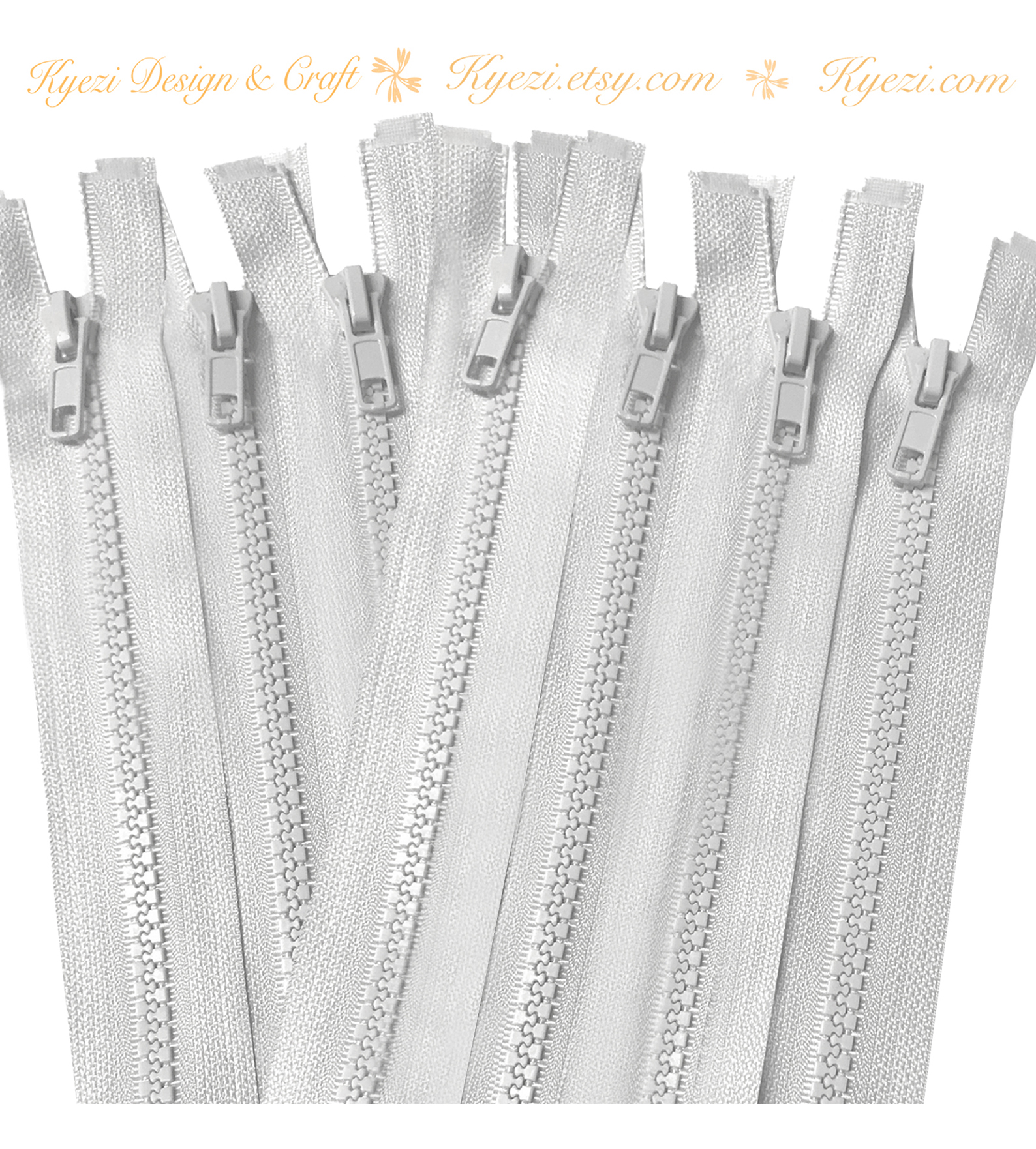 Ecru-Ivory-gray-separating-zipper