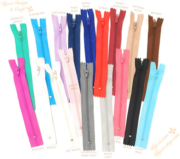 Multi Coil Zippers – labelled